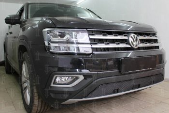 4 549 р. Защитная сетка в бампер (низ, ячейка 4х10 мм) Стрелка11 Премиум Volkswagen Teramont CA1 дорестайлинг (2016-2020) (Чёрная)  с доставкой в г. Королёв. Увеличить фотографию 3