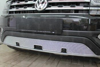 4 649 р. Защитная сетка в бампер (низ, ячейка 4х10 мм) Стрелка11 Премиум Volkswagen Teramont CA1 дорестайлинг (2016-2020) (Хром)  с доставкой в г. Королёв. Увеличить фотографию 3