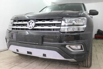 4 649 р. Защитная сетка в бампер (низ, ячейка 4х10 мм) Стрелка11 Премиум Volkswagen Teramont CA1 дорестайлинг (2016-2020) (Хром)  с доставкой в г. Королёв. Увеличить фотографию 4