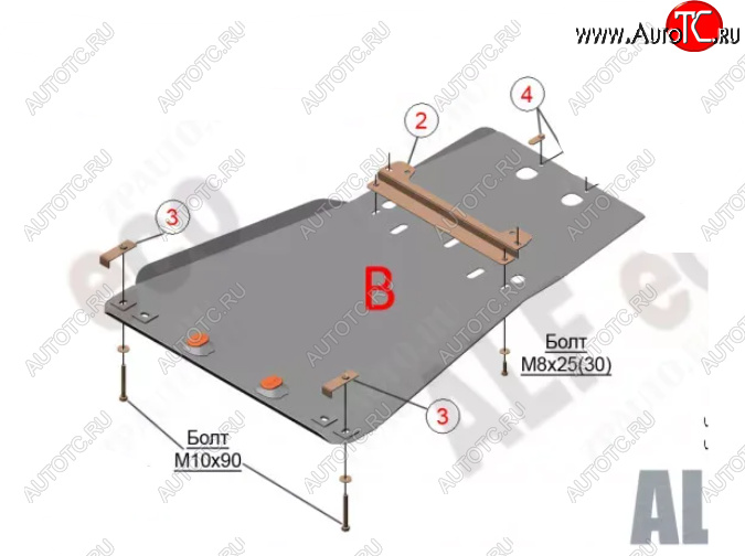 5 399 р. Защита картера двигателя и КПП (V-5,7) Alfeco Lexus LX570 J200 дорестайлинг (2007-2012) (Сталь 2 мм)  с доставкой в г. Королёв