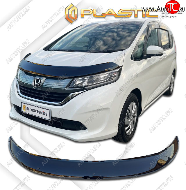 2 189 р. Дефлектор капота CA-Plastic  Honda Freed  GB7,GB8,GB5,GB6 (2016-2019) минивэн дорестайлинг (classic черный, без надписи)  с доставкой в г. Королёв