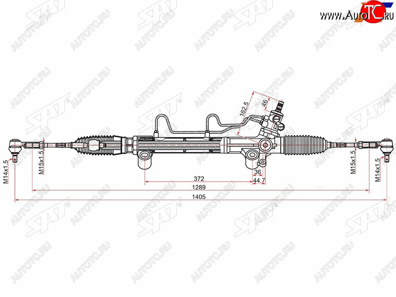 12 299 р. Рейка рулевая LHD SAT Toyota Fortuner AN50/AN60 2-ой рестайлинг (2011-2015)  с доставкой в г. Королёв