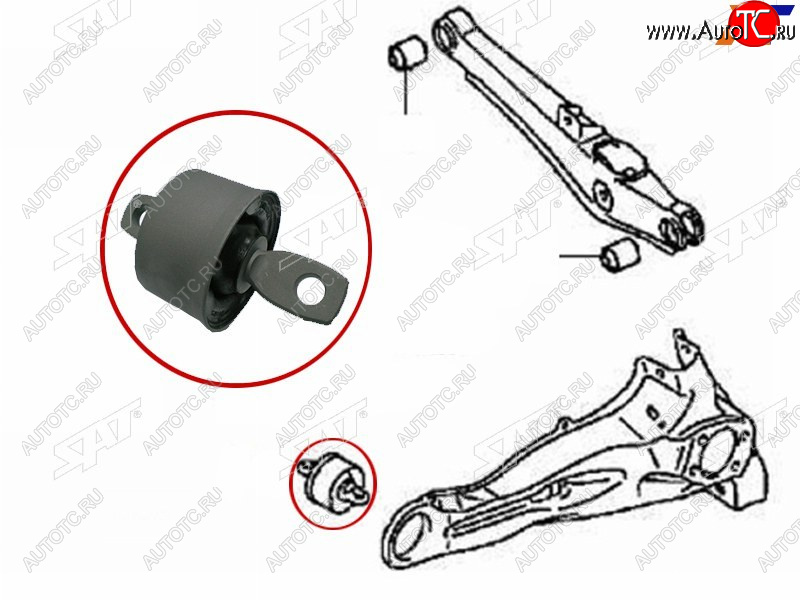 919 р. Сайлентблок Mitsubishi ASX 10-  Lancer 07-17  Outlander 05-22  Citroen C4 Aircross 12-16  C-Cros SAT ST-4120A125  с доставкой в г. Королёв