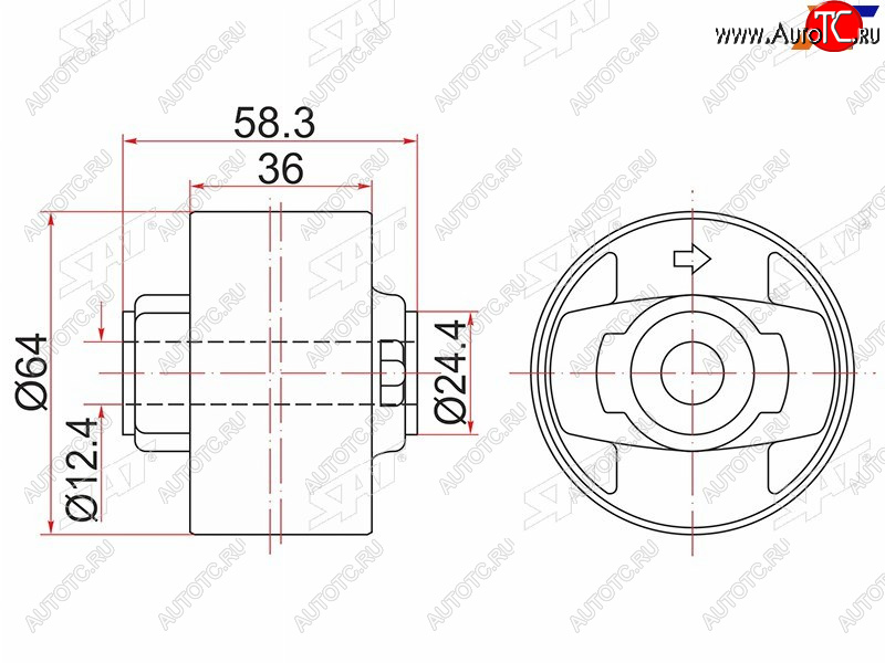 529 р. Сайлентблок Toyota Corolla (E150) 06-13  RAV4 (XA30) 05-13  Lexus NX 14-17  Toyota Auris 06-12  SAT ST-41651-42120  с доставкой в г. Королёв