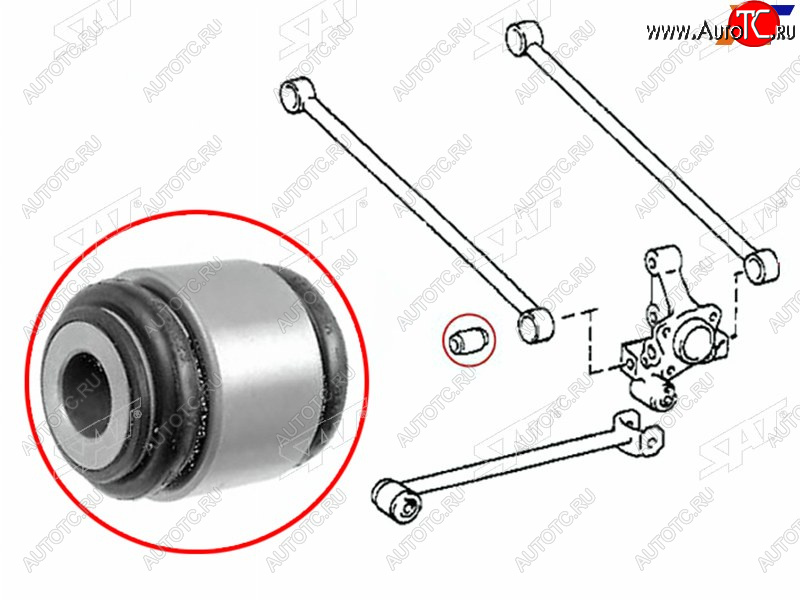 339 р. Сайлентблок Toyota Caldina (T190,T210) 92-02  Camry (XV20) 86-02  Vista 86-98  Camry 96-01 (Зад) SAT ST-42210-14010  с доставкой в г. Королёв
