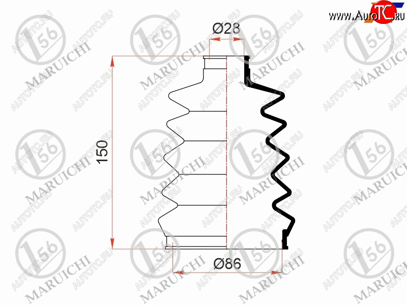 1 339 р. Пыльник шруса наружный MITSUBISHI DELICASPACE GEAR 94-04L400 94-01PAJEROMONTERO 90-04 4M404D56T MARUICHI 02-161  с доставкой в г. Королёв