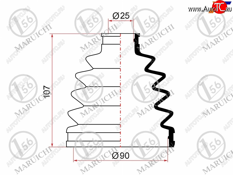639 р. Пыльник ШРУСа наружный TOYOTA CAMRY ACV4# 06-09RAV4 ACA2# 2AZFE 03-05IPSUM ACM2# 01-09HONDA ACCOR MARUICHI 02-164  с доставкой в г. Королёв