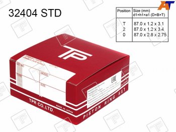 Кольца поршневые (комплект) STD K24A4 TPR Honda Stream 1 RN1,RN3  дорестайлинг (2000-2004)