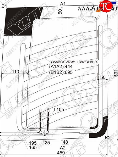 5 299 р. Стекло заднее (Цвет зеленый Обогрев) Fiat Doblo 01-16 XYG 3354BGSVRW1J RW/RH/H/X  с доставкой в г. Королёв
