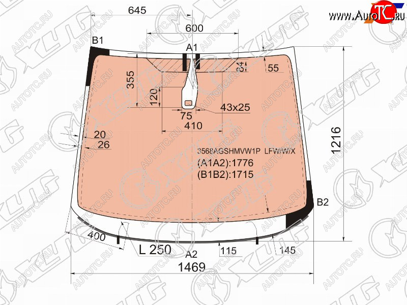 23 749 р. Стекло лобовое (Обогрев полный Датчик дождя Молдинг) Ford S-MAX 06-15 XYG 3568AGSHMVW1P LFW/W/X  с доставкой в г. Королёв