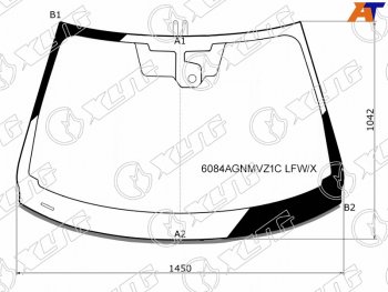 Стекло лобовое (Датчик дождя Молдинг) XYG Nissan Qashqai 2 J11 дорестайлинг (2013-2019)