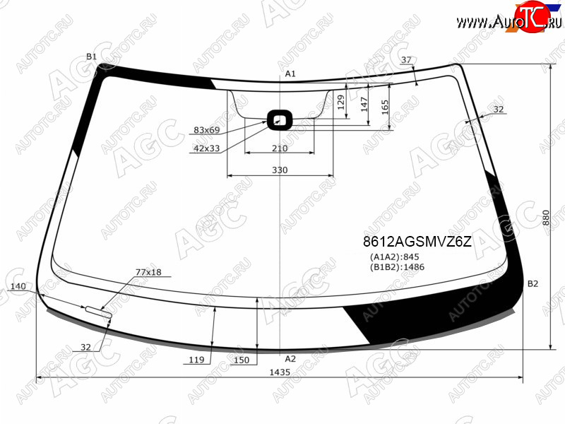 13 999 р. Стекло лобовое (Датчик дождя Молдинг Сборка Россия) AGC Volkswagen Jetta A6 седан дорестайлинг (2011-2015)  с доставкой в г. Королёв