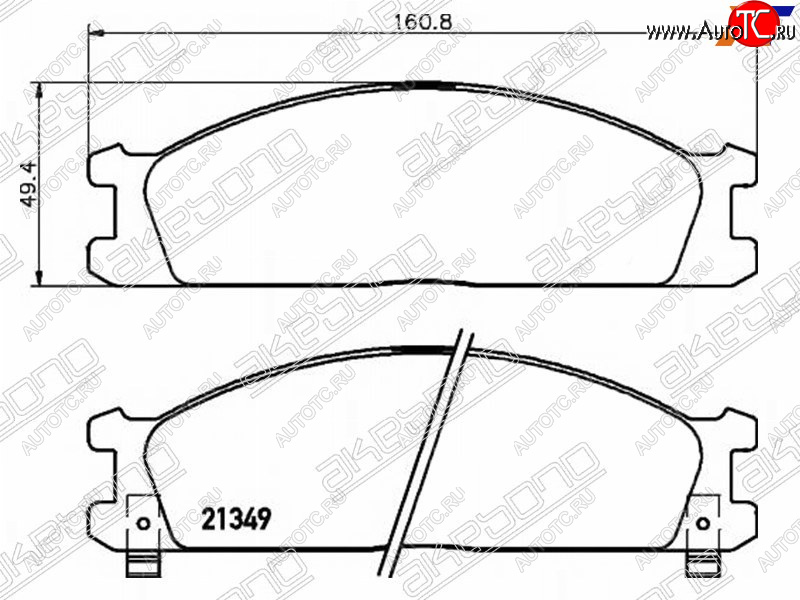 2 259 р. Колодки тормозные AKEBONO (передние)  Nissan Navara  1 D21 - Pathfinder  R50  с доставкой в г. Королёв