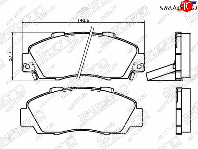 2 499 р. Колодки тормозные AKEBONO (передние)  Honda Odyssey  1 - StepWagon  RF1,RF2  с доставкой в г. Королёв