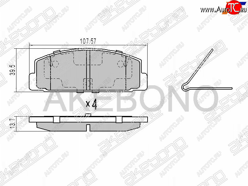 2 269 р. Задние тормозные колодки AKEBONO Mazda 6 GG седан дорестайлинг (2002-2005)  с доставкой в г. Королёв