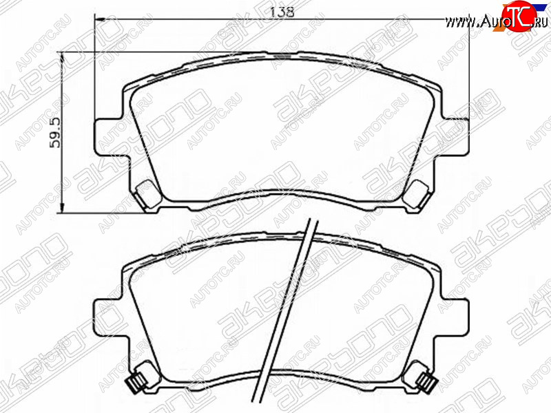 2 399 р. Колодки тормозные AKEBONO (передние) Subaru Forester SF рестайлинг (2000-2002)  с доставкой в г. Королёв