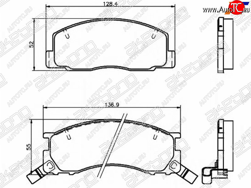 2 599 р. Колодки тормозные AKEBONO (передние) Toyota Estima Emina XR10, XR20 минивэн 2-ой рестайлинг (1996-1999)  с доставкой в г. Королёв