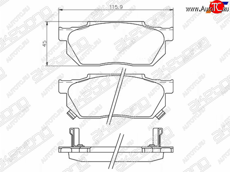 2 689 р. Колодки тормозные AKEBONO (передние)  Honda Fit  1 (2001-2004) GD дорестайлинг  с доставкой в г. Королёв