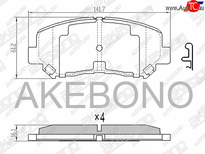 3 679 р. Колодки тормозные AKEBONO (передние) Mazda CX-5 KE дорестайлинг (2011-2014)  с доставкой в г. Королёв