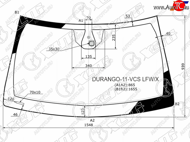 7 999 р. Стекло лобовое (Датчик дождя) XYG  Dodge Durango  WK2 (2010-2013), Jeep Grand Cherokee  WK2 (2010-2013)  с доставкой в г. Королёв