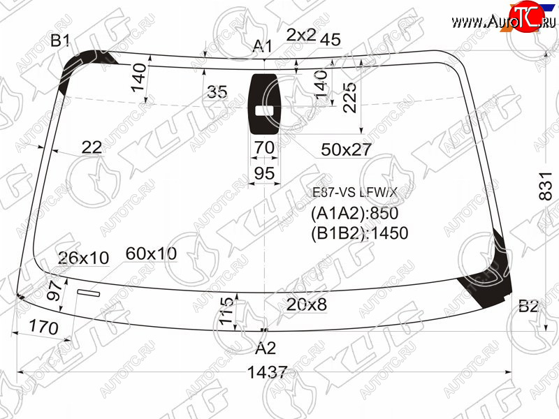 6 299 р. Стекло лобовое (Датчик дождя) BMW XYG  BMW 1 серия ( E87,  E82,  E81) (2004-2013) хэтчбэк 5 дв. дорестайлинг, купе 1-ый рестайлинг, хэтчбэк 3 дв. рестайлинг, хэтчбэк 5 дв. рестайлинг, купе 2-ой рестайлинг  с доставкой в г. Королёв