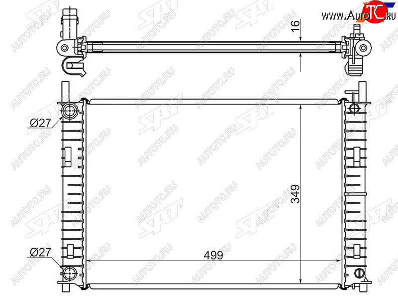 6 649 р. Радиатор SAT  Ford Fiesta  5 (2001-2005), Ford Fusion  1 (2002-2012), Mazda 2/Demio  DY (2002-2007)  с доставкой в г. Королёв