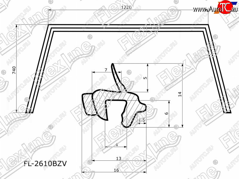 2 669 р. Молдинг лобового стекла (П-образный) FLEXLINE Suzuki Grand Vitara JT 3 двери 2-ой рестайлинг (2012-2016)  с доставкой в г. Королёв