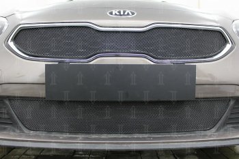 3 099 р. Защитная сетка в бампер (низ, ячейка 3х7 мм) Alfeco Стандарт KIA Ceed 3 CD хэтчбэк (2018-2024) (Чёрная)  с доставкой в г. Королёв. Увеличить фотографию 2