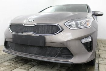 3 099 р. Защитная сетка в бампер (низ, ячейка 3х7 мм) Alfeco Стандарт KIA Ceed 3 CD хэтчбэк (2018-2024) (Чёрная)  с доставкой в г. Королёв. Увеличить фотографию 4