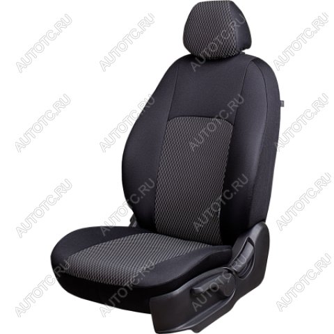5 999 р. Комплект чехлов для сидений (4 дв. ЦЗС 3Г Жаккард) ДУБЛИН Lord Autofashion  Renault Megane  седан (2002-2009)  дорестайлинг,  рестайлинг (черный, вставка Прямоугольник черная)  с доставкой в г. Королёв