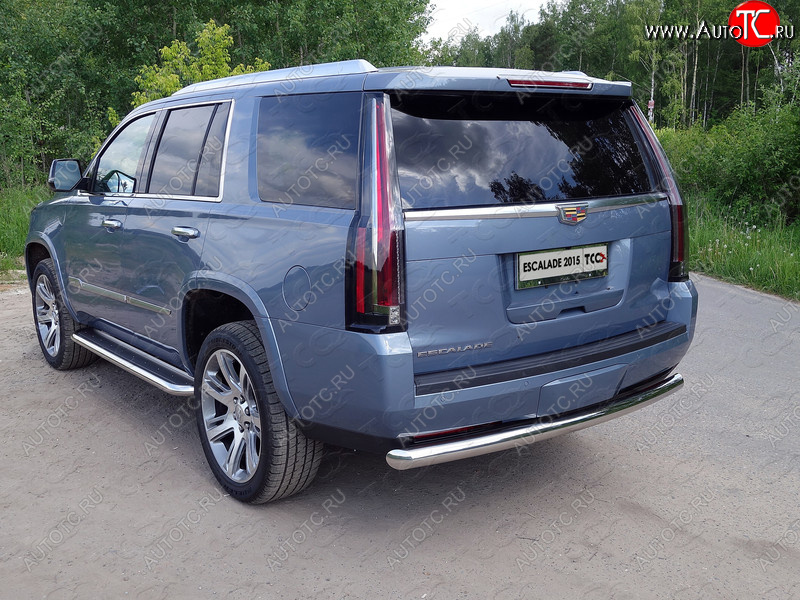 22 999 р. Защита задняя (нержавейка 76,1 мм) ТСС Тюнинг Cadillac Escalade GMTK2 джип 5 дв. короткая база (2015-2020)  с доставкой в г. Королёв