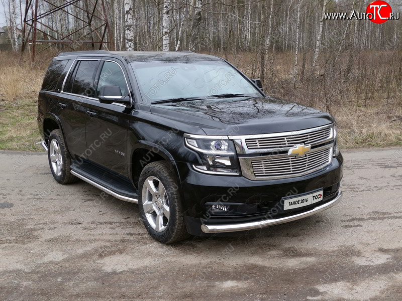 23 999 р. Защита переднего бампера нижняя 76,1 мм ТСС Тюнинг Chevrolet Tahoe GMT900 5 дв. (2006-2013) (нержавейка)  с доставкой в г. Королёв