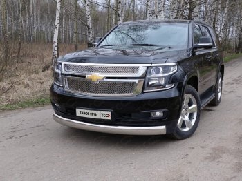 Защита переднего бампера нижняя овальная 120х60 мм ТСС Тюнинг Chevrolet Tahoe GMT900 5 дв. (2006-2013)  (нержавейка)