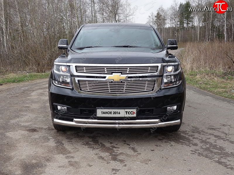 36 999 р. Защита передняя нижняя двойная 76,1*50,8 мм Тюнинг Chevrolet Tahoe GMT900 5 дв. (2006-2013) (нержавейка)  с доставкой в г. Королёв