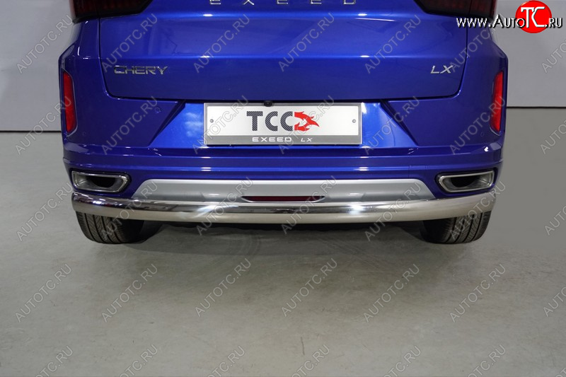 15 599 р. Защита заднего бампера (1.5L Turbo 2WD, овальная, d75х42 мм) TCC EXEED LX 1-ый рестайлинг (2021-2024)  с доставкой в г. Королёв