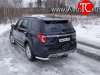 23 999 р. Защита задняя (уголки, нержавейка 76,1 мм) ТСС Тюнинг Ford Explorer U502 1-ый рестайлинг, 5 дв. (2015-2018)  с доставкой в г. Королёв