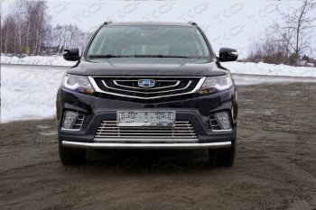 Нижняя декоративная вставка в бампер ТСС Тюнинг Geely (Джили) Emgrand X7 (Эмгранд) (2019-2021) 2-ой рестайлинг ()