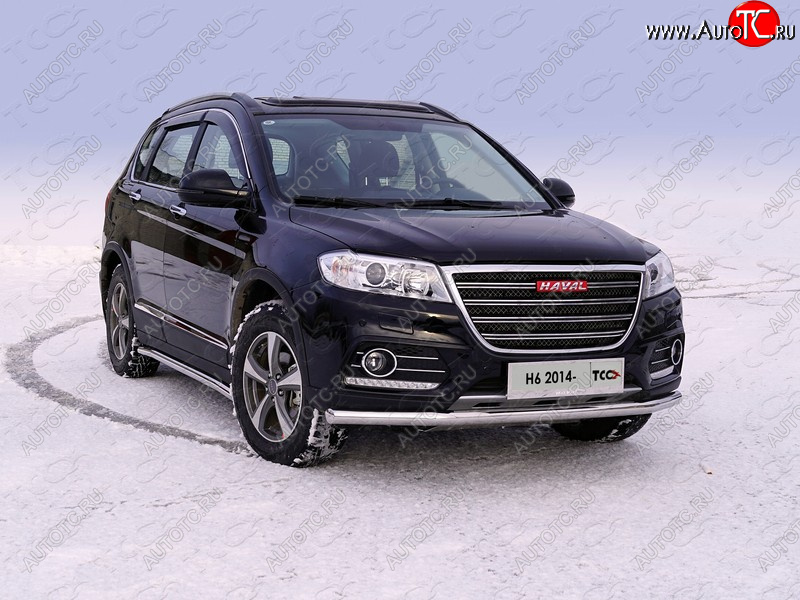 21 899 р. Защита переднего бампера нижняя d60,3 мм ТСС Тюнинг Haval H6 (2013-2020) (нержавейка)  с доставкой в г. Королёв