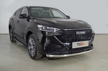 Защита переднего бампера нижняя d60,3 мм ТСС Тюнинг Haval F7x  рестайлинг (2022-2024)  (нержавейка)