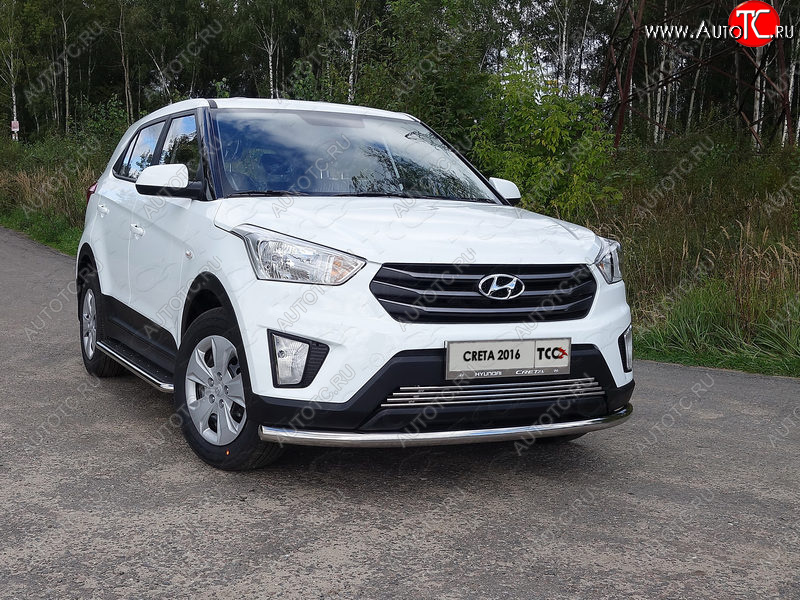 17 999 р. Защита переднего бампера нижняя d60,3 мм ТСС Тюнинг Hyundai Creta GS дорестайлинг (2015-2019) (нержавейка)  с доставкой в г. Королёв