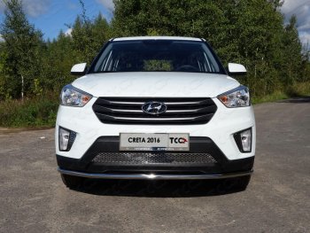 Защита переднего бампера нижняя d42,4 мм ТСС Тюнинг Hyundai Creta GS дорестайлинг (2015-2019)  (нержавейка)