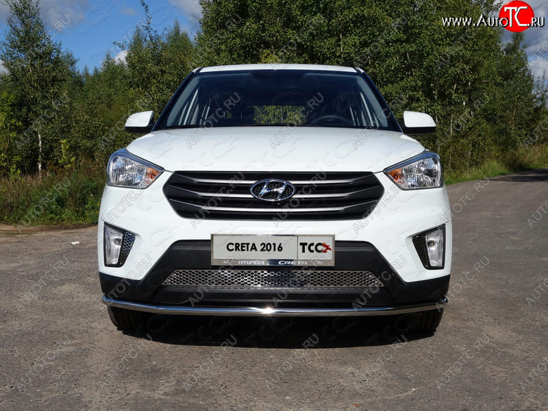 16 549 р. Защита переднего бампера нижняя d42,4 мм ТСС Тюнинг Hyundai Creta GS дорестайлинг (2015-2019) (нержавейка)  с доставкой в г. Королёв