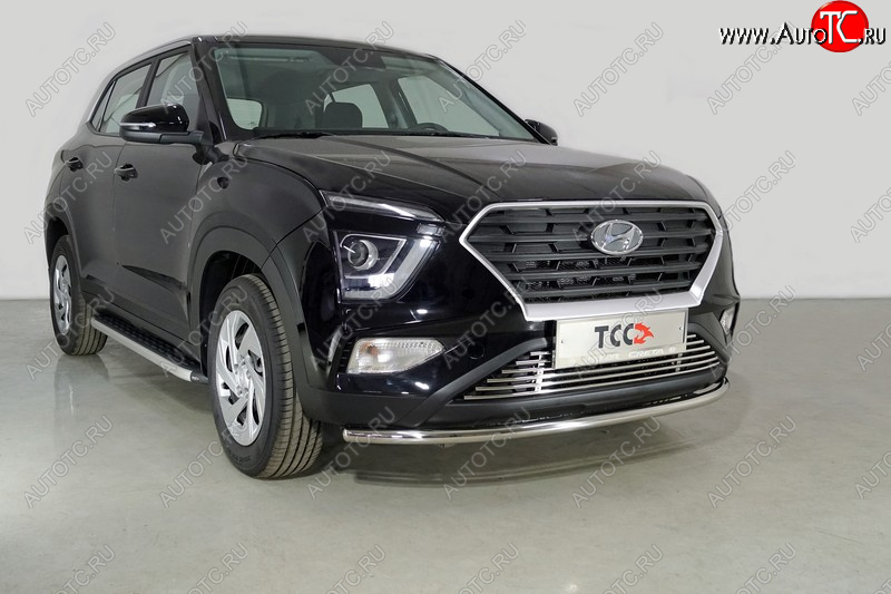 17 799 р. Защита переднего бампера нижняя d42,4 мм ТСС Тюнинг  Hyundai Creta  SU (2020-2022) (нержавейка)  с доставкой в г. Королёв