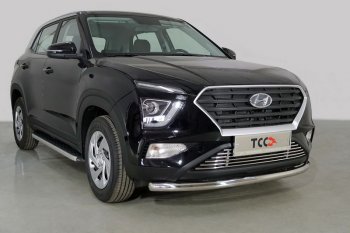 Защита переднего бампера нижняя d60,3 мм ТСС Тюнинг Hyundai Creta SU (2020-2022)  (нержавейка)