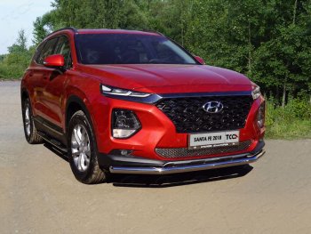 Защита переднего бампера нижняя d60,3 мм ТСС Тюнинг Hyundai Santa Fe TM дорестайлинг (2018-2021)  (нержавейка)