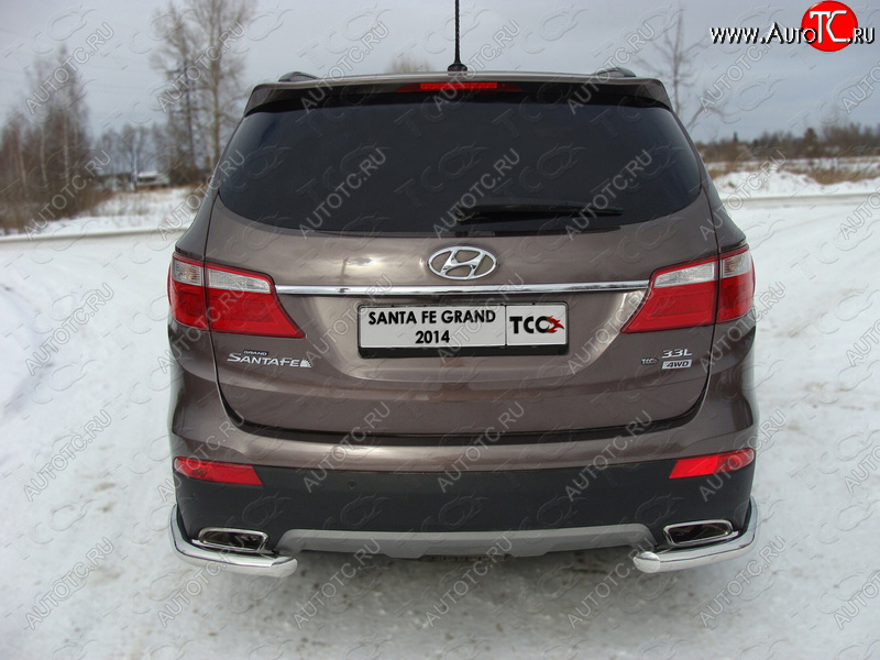 18 699 р. Защита заднего бампера (уголки, d60,3 мм) TCC  Hyundai Grand Santa Fe  1 DM (2013-2016) дорестайлинг  с доставкой в г. Королёв