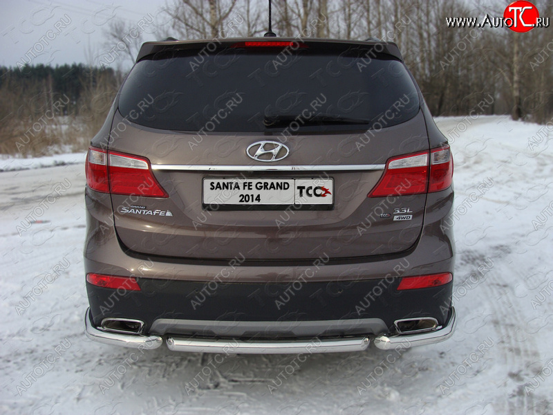 12 299 р. Защита задняя (нержавейка 60,3 мм) ТСС Тюнинг Hyundai Santa Fe DM дорестайлинг (2012-2016)  с доставкой в г. Королёв