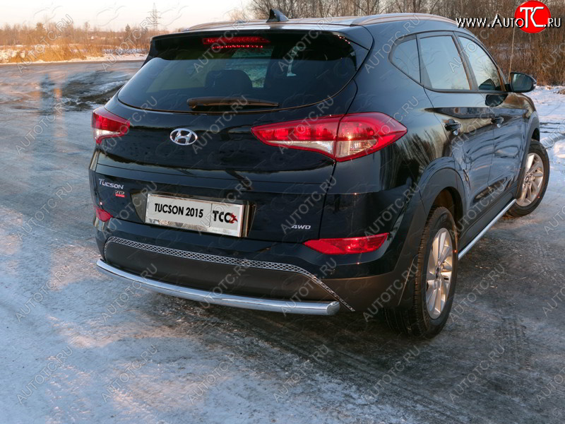 16 899 р. Защита задняя (нержавейка 60,3 мм) ТСС Тюнинг Hyundai Tucson TL дорестайлинг (2015-2018)  с доставкой в г. Королёв