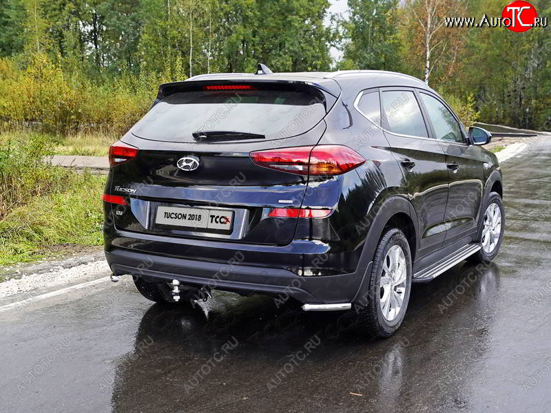 12 299 р. Защита заднего бампера (уголки, d42,4 мм) TCC Hyundai Tucson TL рестайлинг (2018-2021)  с доставкой в г. Королёв