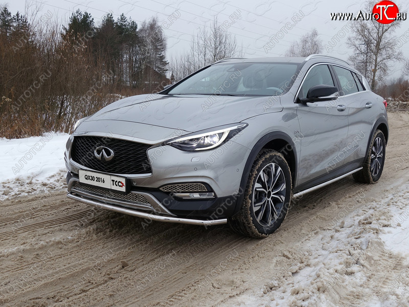 20 749 р. Защита порогов труба d42,4 мм ТСС Тюнинг  INFINITI QX30  H15E (2016-2020) (серые)  с доставкой в г. Королёв